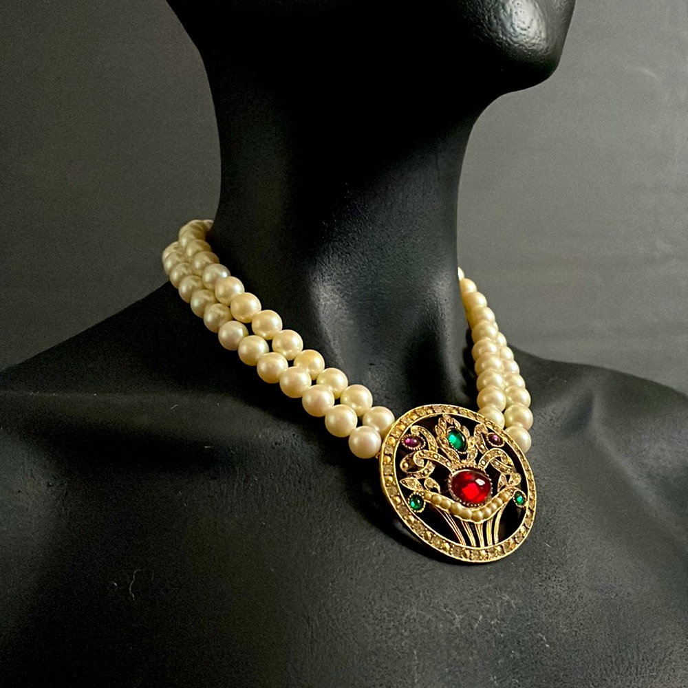 Vintage Richelieu Art Deco Revival Necklace & Ear… - image 5